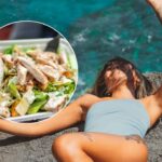 donna che prende il sole