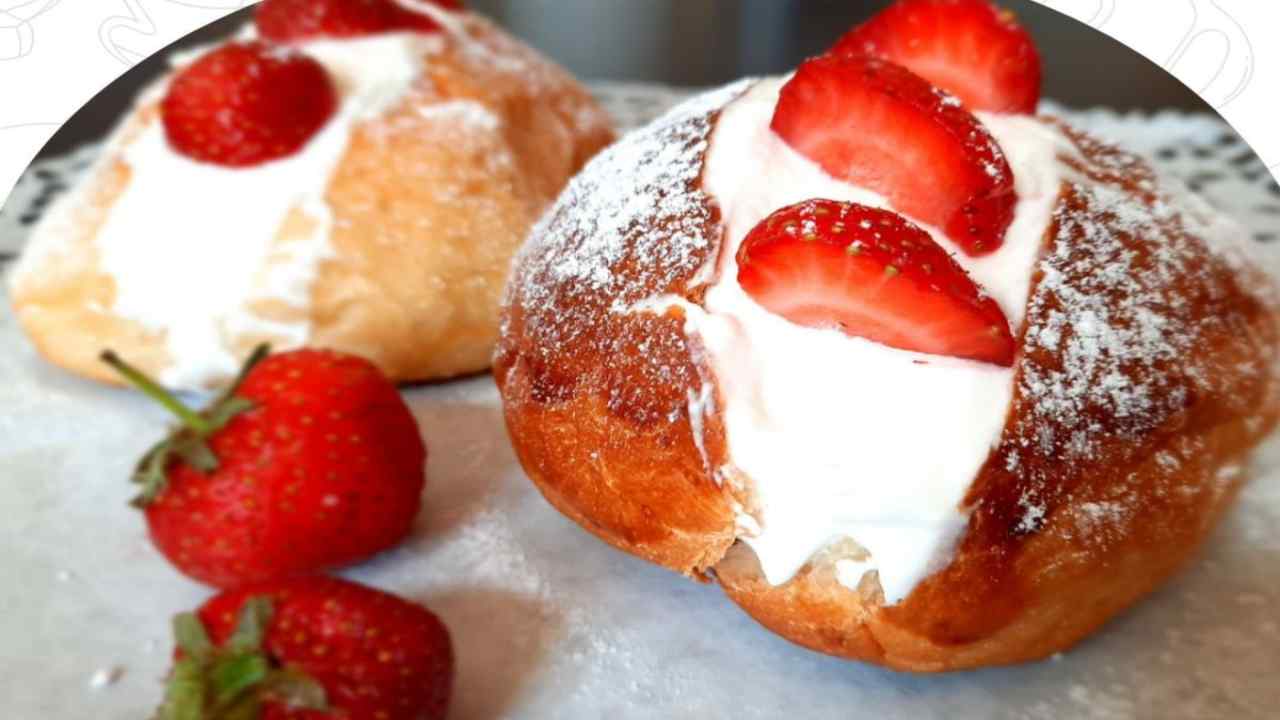 maritozzi alla panna e fragole