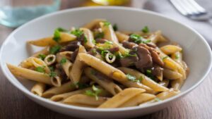 pasta funghi e piselli